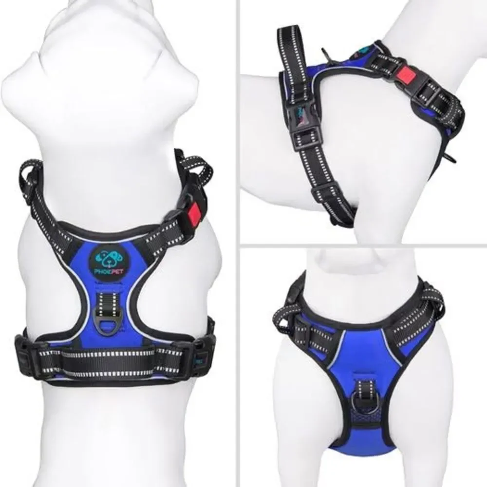 PHOEPET No Pull Dog Harness Reflective Front Clip Vest with Handle